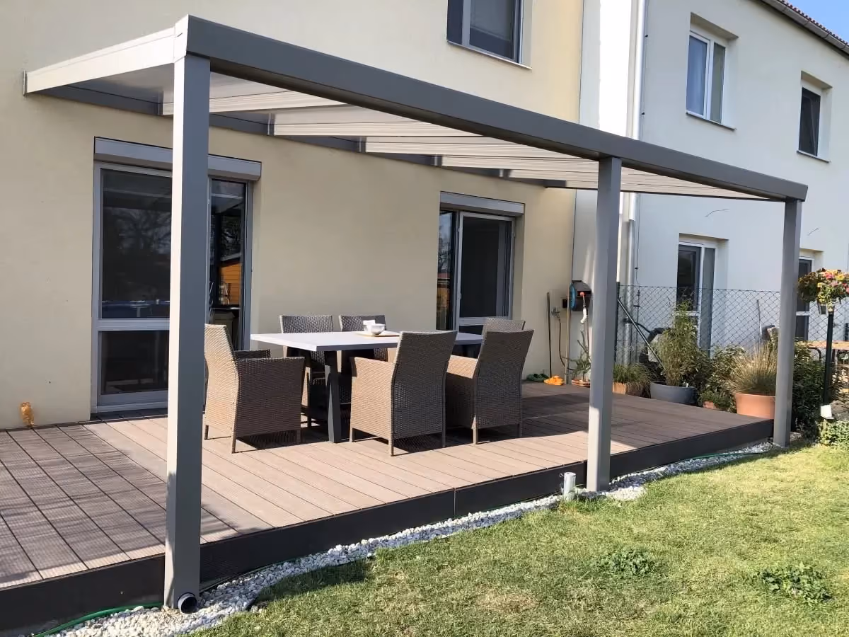 Technický výkres hliníkové pergoly ALcentrum